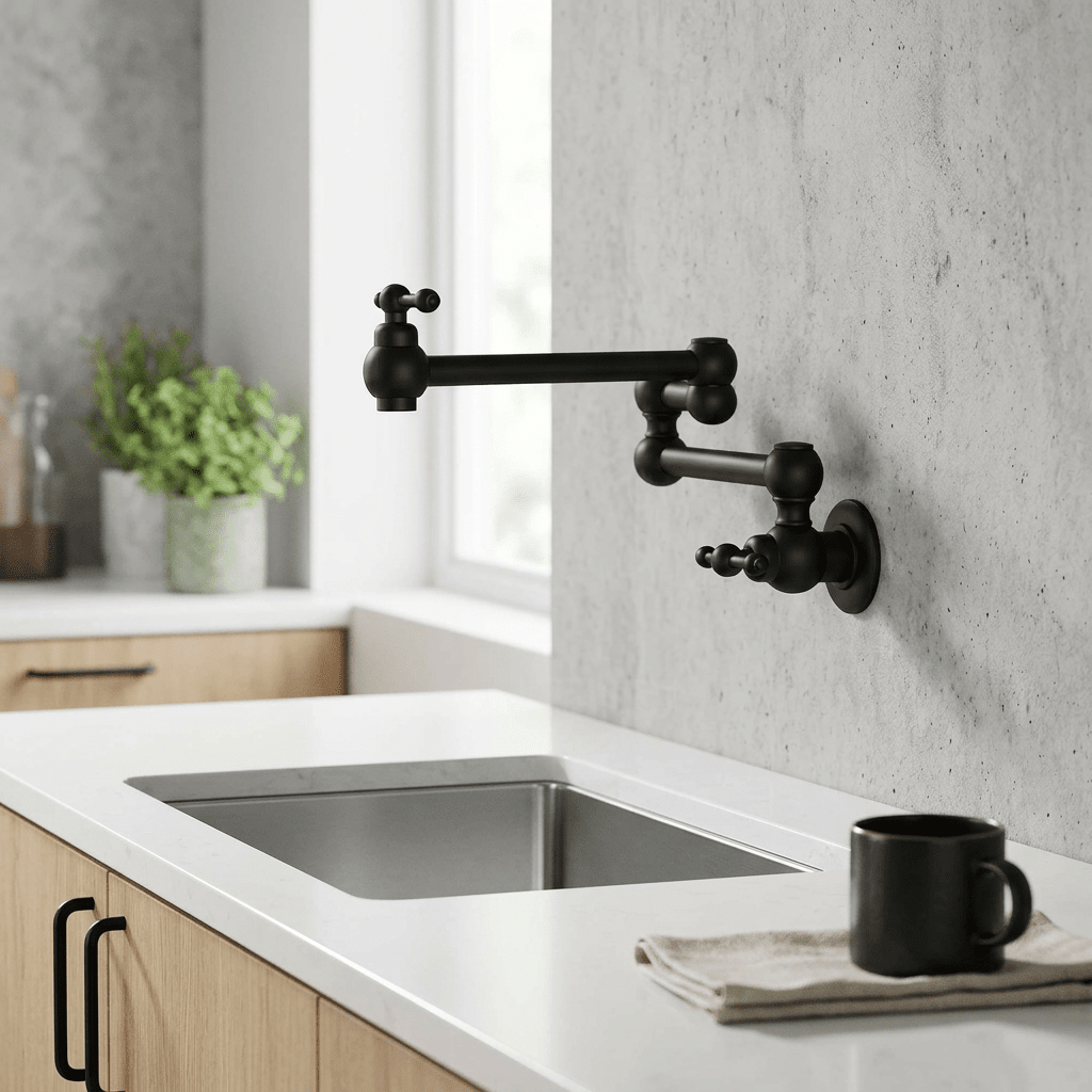 Gourmet Kitchen Faucet with High Spout, Single-Handle and 360° Swivel Track