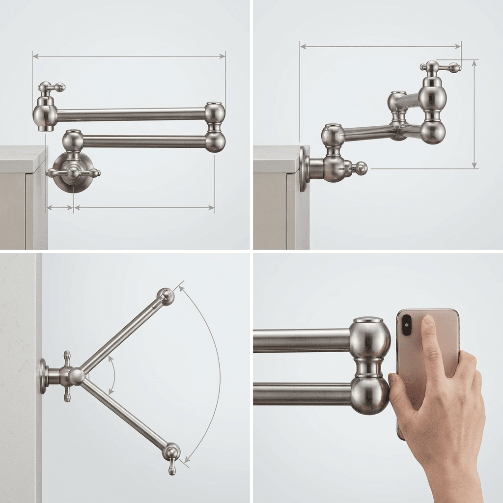 Gourmet Kitchen Faucet with High Spout, Single-Handle and 360° Swivel Track