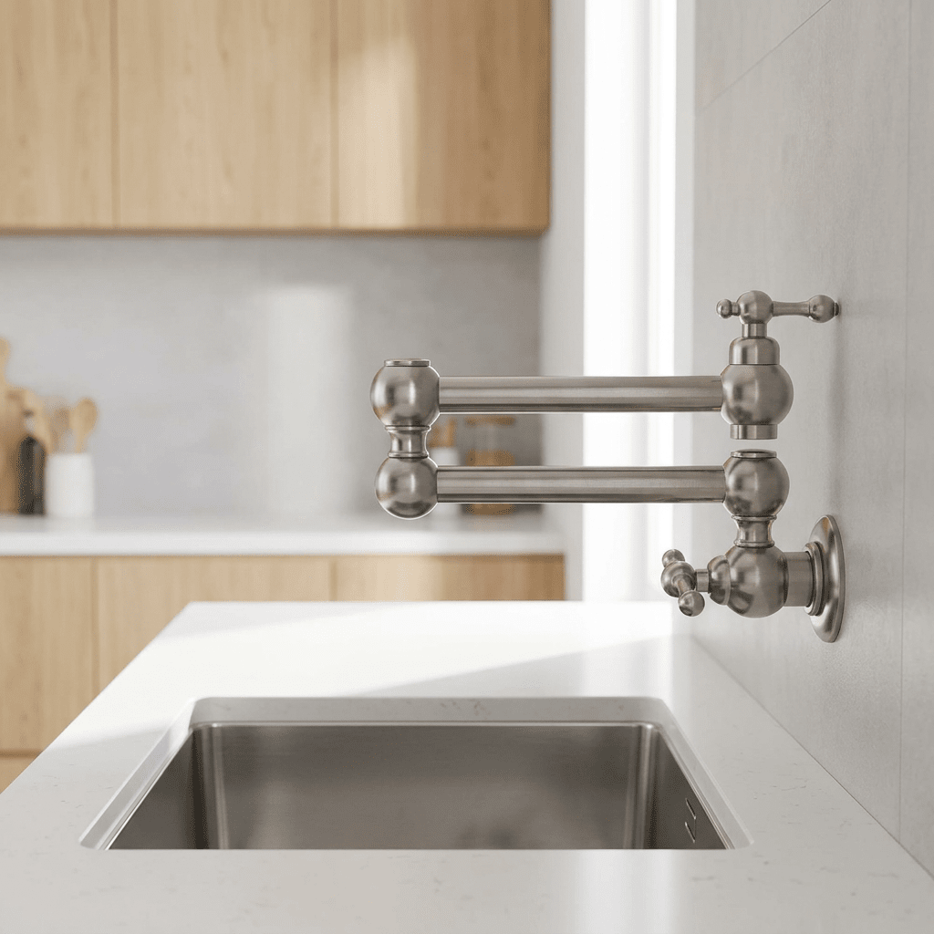 Gourmet Kitchen Faucet with High Spout, Single-Handle and 360° Swivel Track