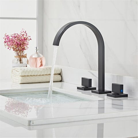 Folt Modern 3-Piece Widespread Double-Handle Bathroom Mixing Faucet