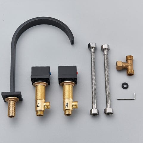 Folt Modern 3-Piece Widespread Double-Handle Bathroom Mixing Faucet