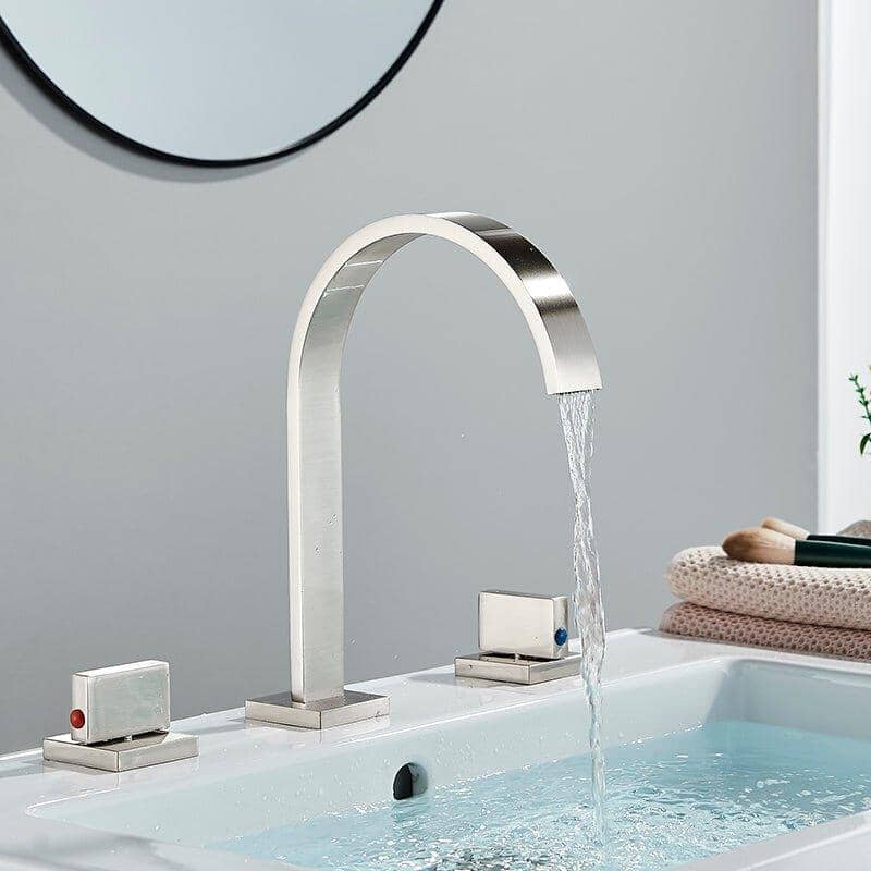 Folt Modern 3-Piece Widespread Double-Handle Bathroom Mixing Faucet
