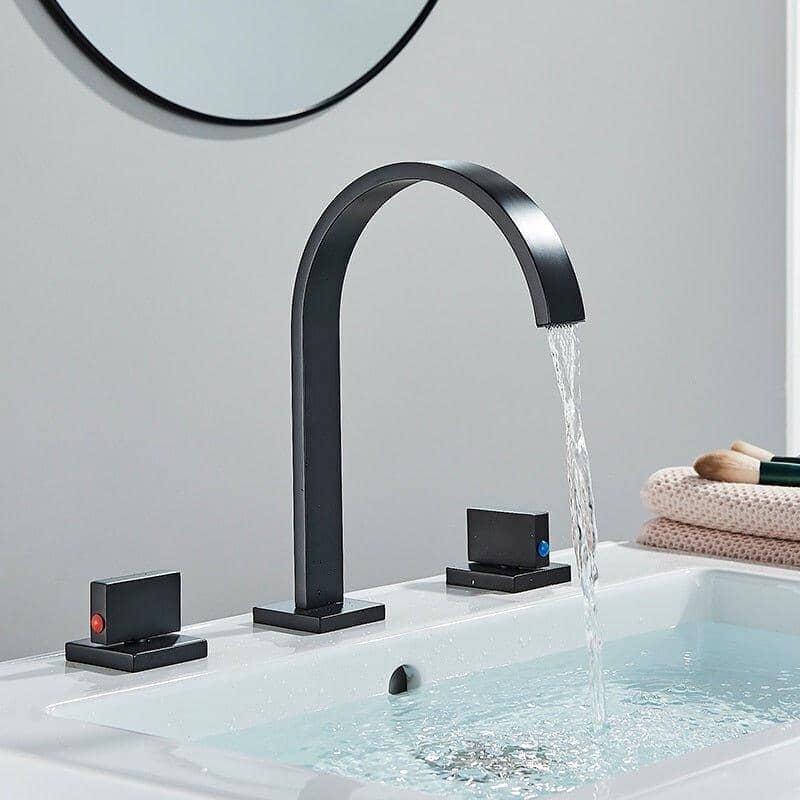 Folt Modern 3-Piece Widespread Double-Handle Bathroom Mixing Faucet
