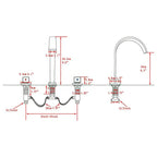 Katos Modern 3-Piece Widespread Double-Handle Bathroom Faucet