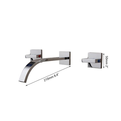 Artifice Home Doults Modern Dual-Handle Wall-Mounted Bathroom Mixer Faucet