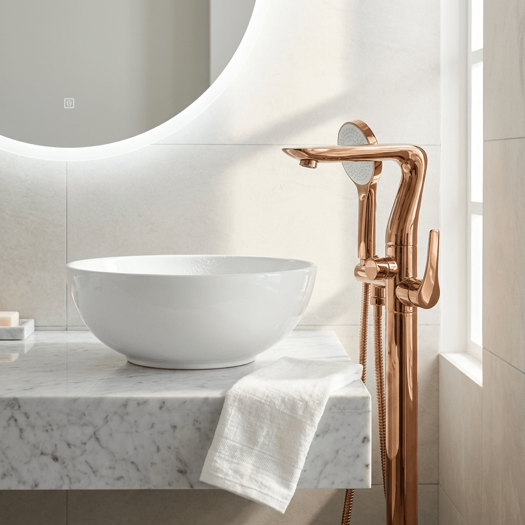 AquaLux Rose Gold Single-Handle Faucet