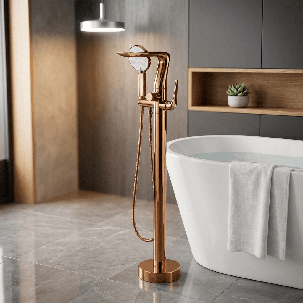 AquaLux Rose Gold Single-Handle Faucet