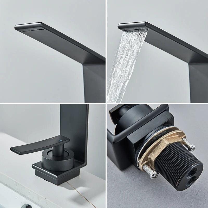 Clarty Gold Single-Handle Bathroom Deck-Mount Faucet