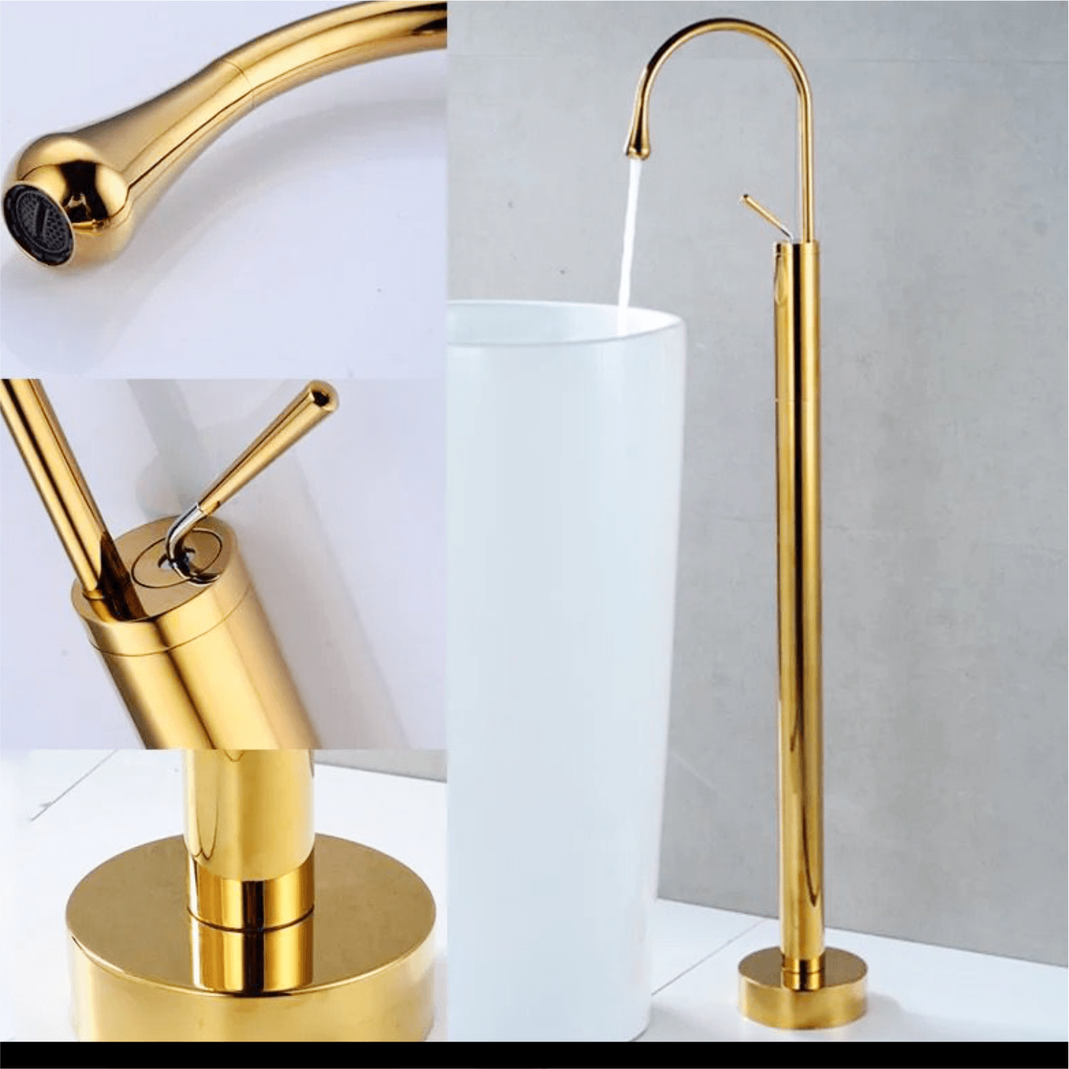 Luxury Floor-Mounted Bathtub Faucet
