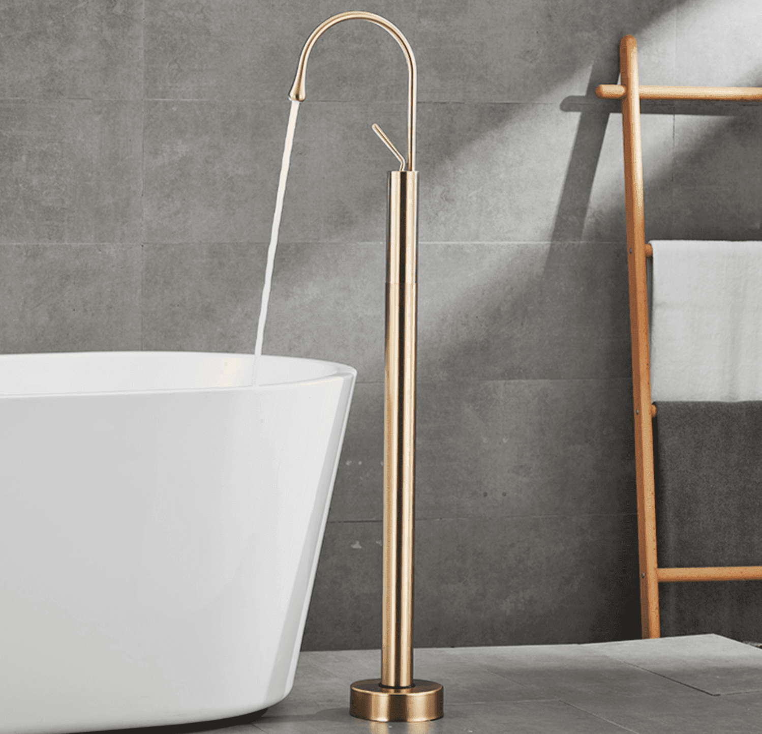 Luxury Floor-Mounted Bathtub Faucet
