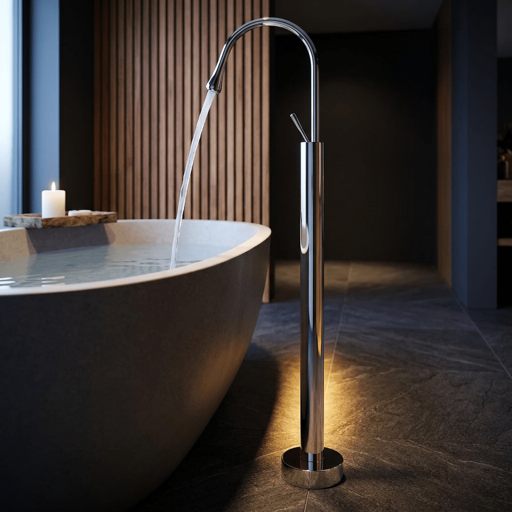 Luxury Floor-Mounted Bathtub Faucet