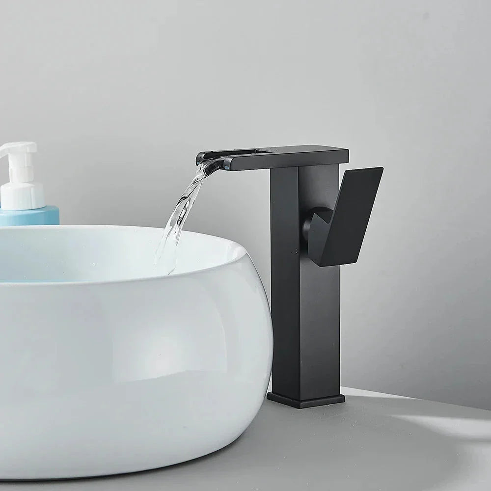 LED Waterfall Single-Handle Bathroom Faucet