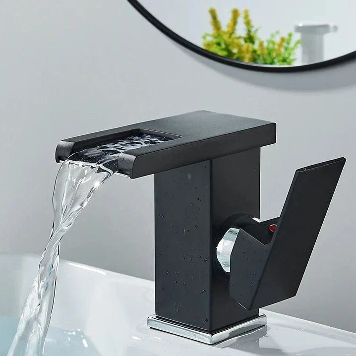 LED Waterfall Single-Handle Bathroom Faucet