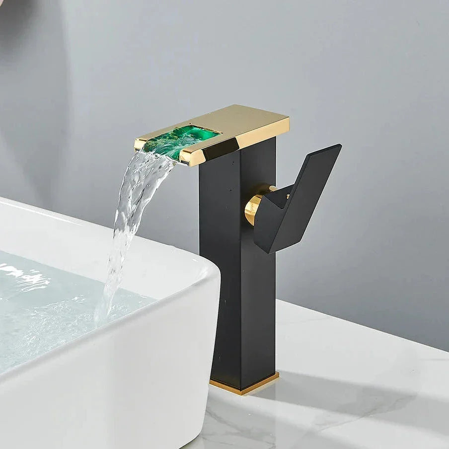 LED Waterfall Single-Handle Bathroom Faucet