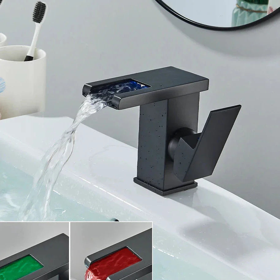LED Waterfall Single-Handle Bathroom Faucet
