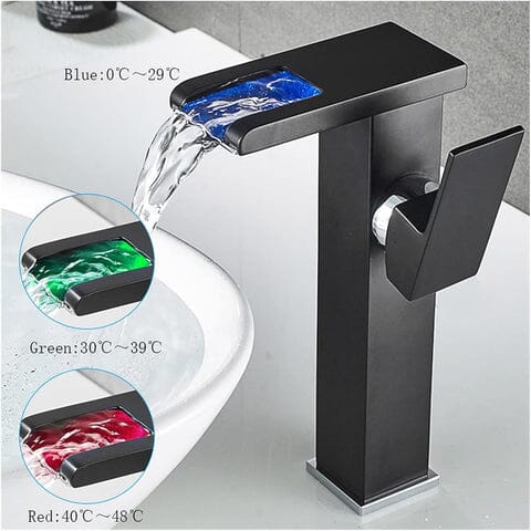 Trover Waterfall Bathroom Faucet with LED Single Handle