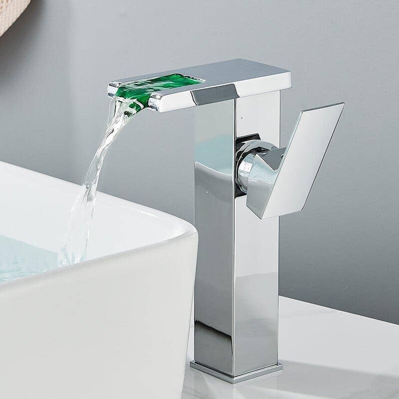 Trover Waterfall Bathroom Faucet with LED Single Handle