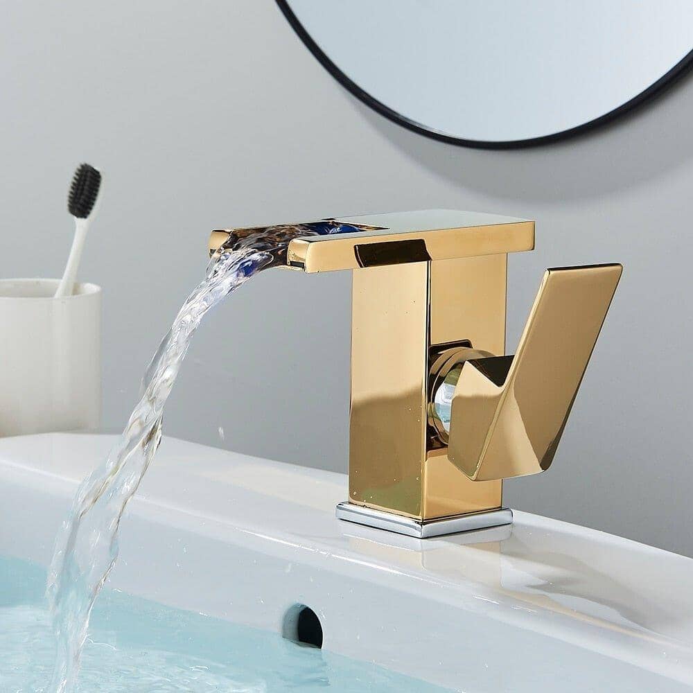 Trover Waterfall Bathroom Faucet with LED Single Handle