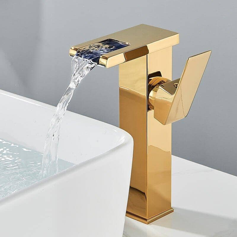 Trover Waterfall Bathroom Faucet with LED Single Handle