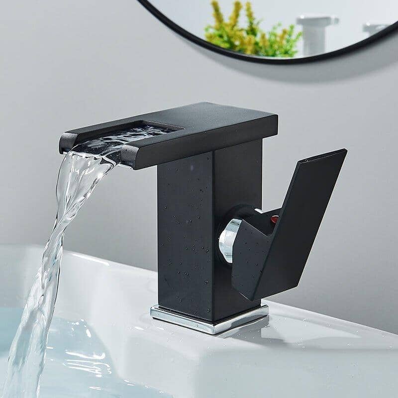 Trover Waterfall Bathroom Faucet with LED Single Handle