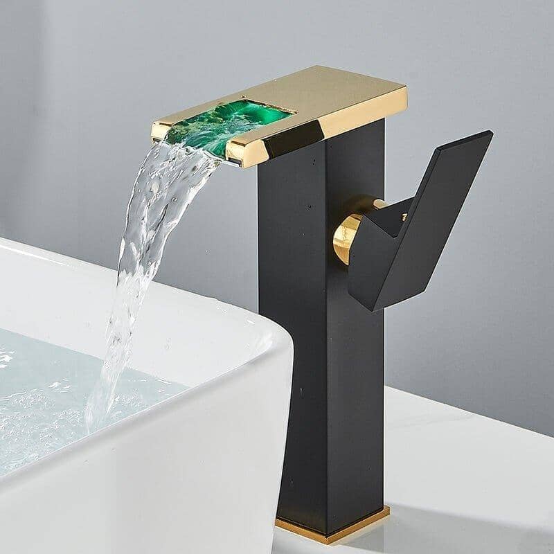 Trover Waterfall Bathroom Faucet with LED Single Handle