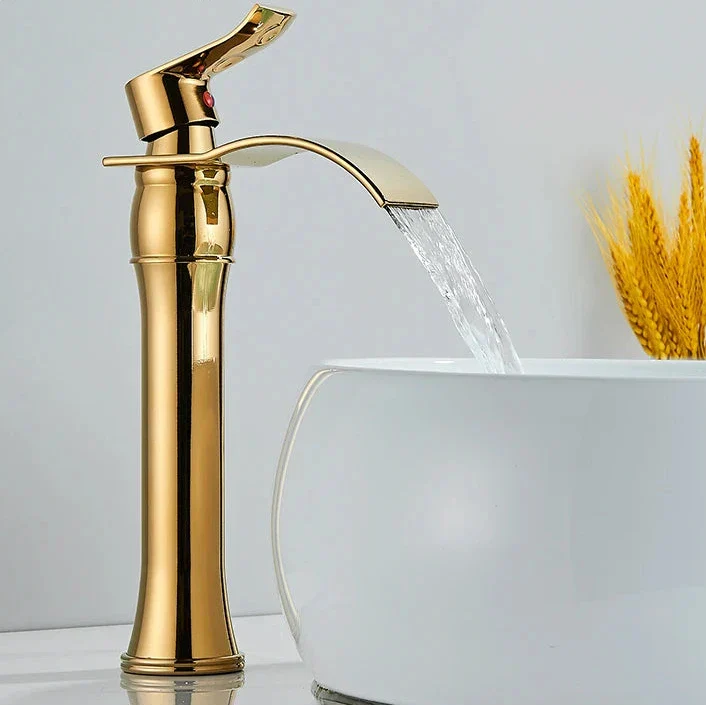 Beeno Gold High-Spout Single-Handle Luxury Bathroom Faucet