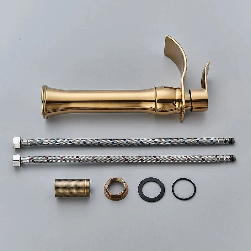 Beeno Gold High-Spout Single-Handle Luxury Bathroom Faucet