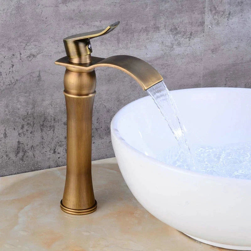 Beeno Gold High-Spout Single-Handle Luxury Bathroom Faucet