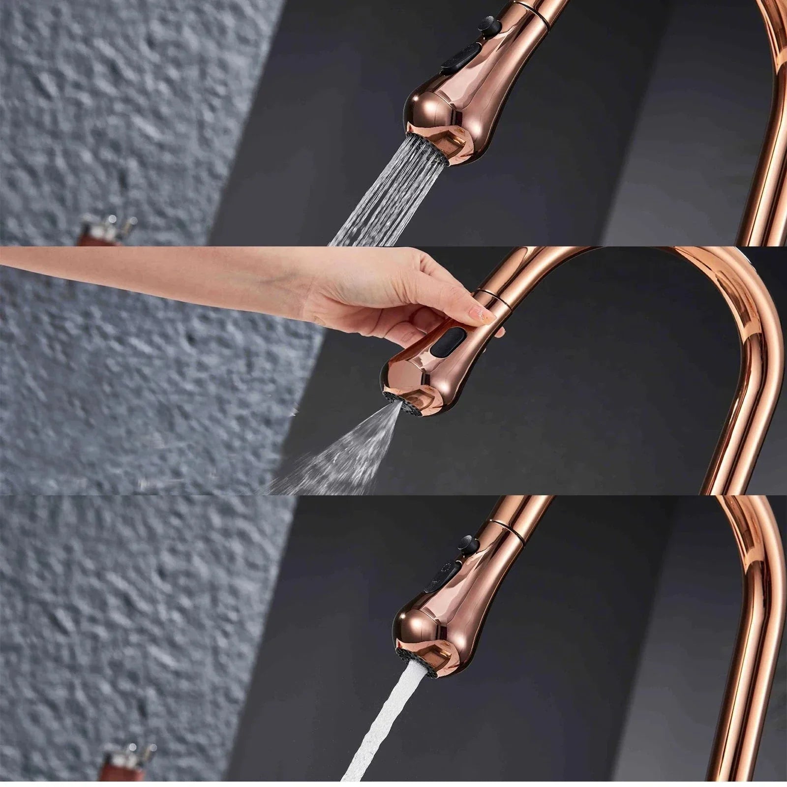Luxury Tanger Rose Gold Gourmet Countertop Kitchen Faucet