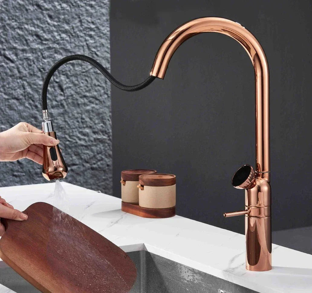Luxury Tanger Rose Gold Gourmet Countertop Kitchen Faucet