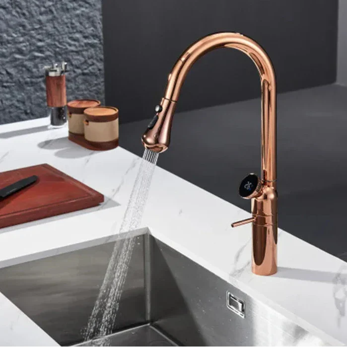 Luxury Tanger Rose Gold Gourmet Countertop Kitchen Faucet